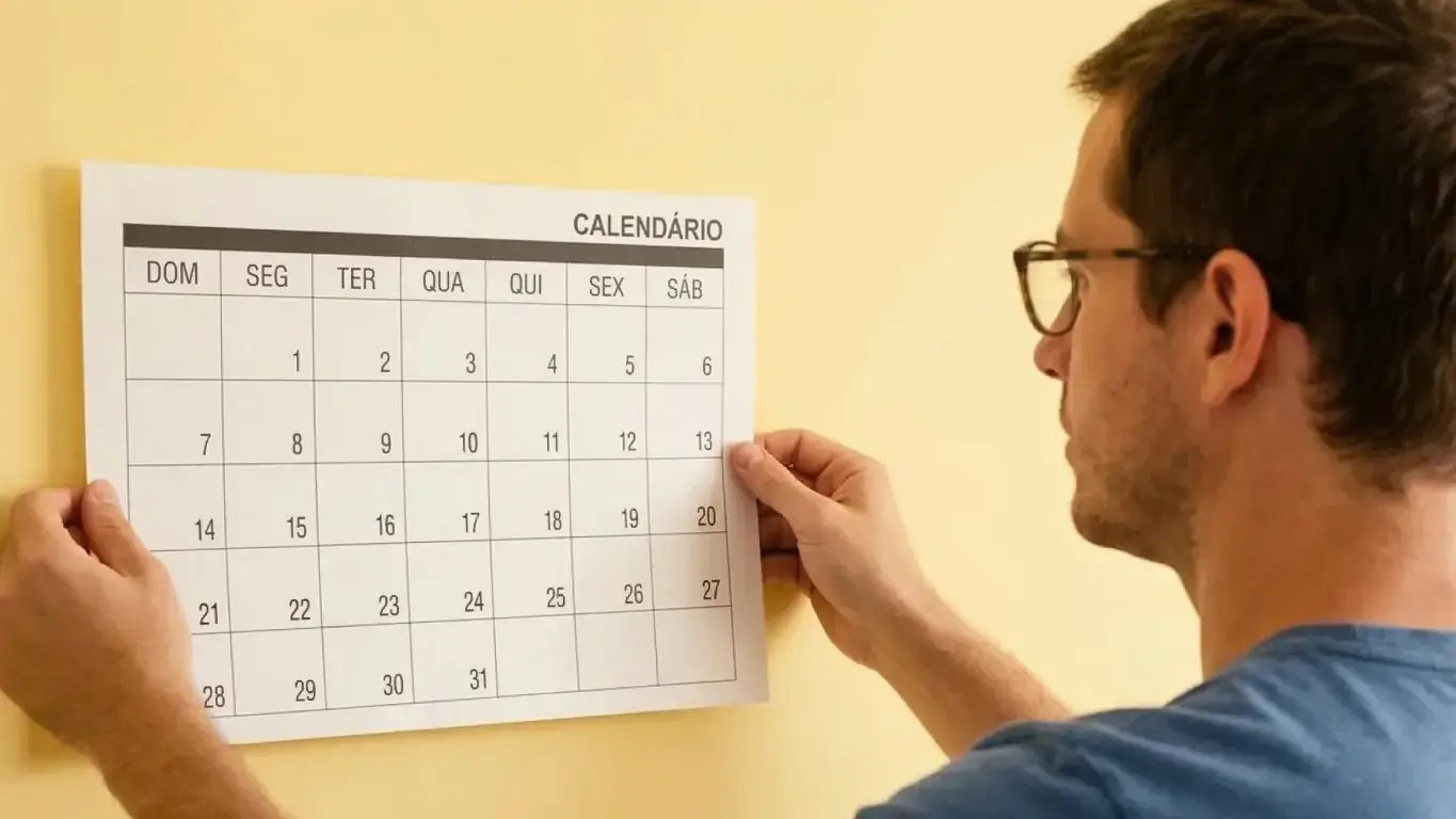 pessoa segurando um calendário